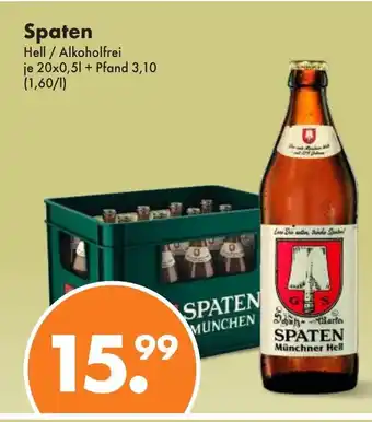 Trink und Spare Spaten Hell / Alkoholfrei je 20x0,5L Angebot