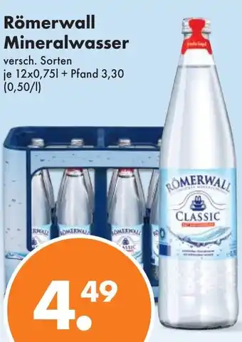 Trink und Spare Römerwall Mineralwasser versch. Sorten 12*750ml Angebot