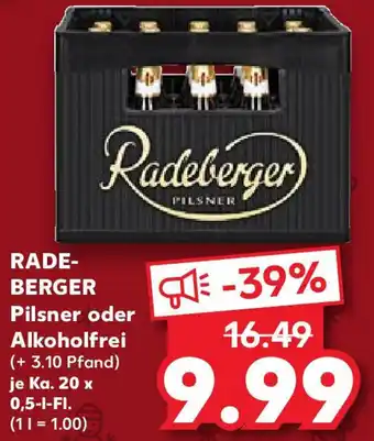 Kaufland RADEBERGER Pilsner oder Alkoholfrei Ka. 20 x 0,5-I-FI. Angebot