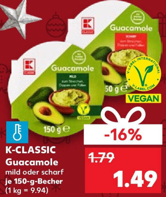 KCLASSIC Guacamole 150 g Becher Angebot bei Kaufland