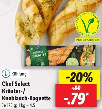 Lidl Chef Select Kräuter/ Knoblauch-Baguette 175 g Angebot