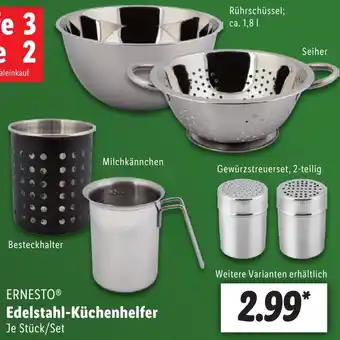 Lidl ERNESTO Edelstahl-Küchenhelfer Angebot