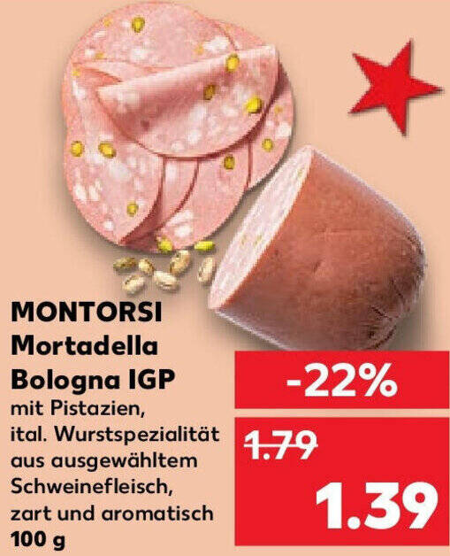 MONTORSI Mortadella Bologna IGP 100 g Angebot bei Kaufland
