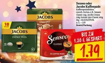 NP Discount Senseo oder Jacobs Kaffeepads Kaffeespezialitäten, Angebot