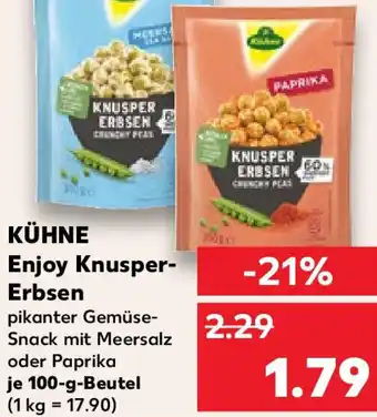 Kaufland KÜHNE Enjoy Knusper-Erbsen 100 g Beutel Angebot