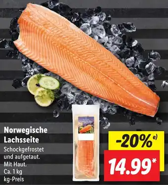 Lidl Norwegische Lachsseite Ca. 1 kg Angebot