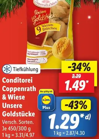 Lidl Conditorei Coppenrath & Wiese Unsere Goldstücke 450/300 g Angebot