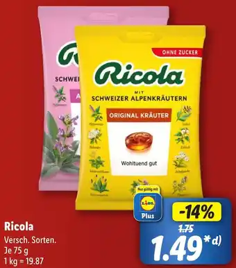 Lidl Ricola 75 g Angebot