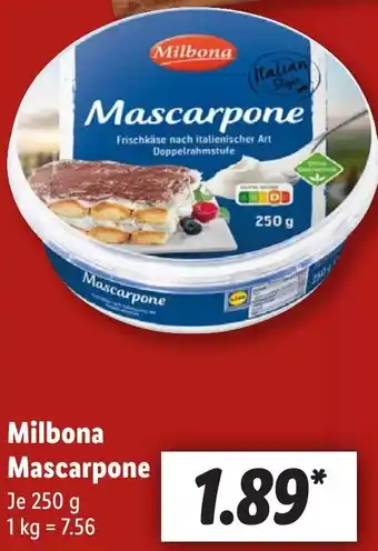 Lidl Milbona Mascarpone 250 g Angebot