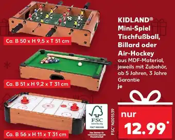 Kaufland KIDLAND Mini-Spiel Tischfußball, Billard oder Air-Hockey Angebot