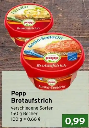 CAP Markt Popp Brotaufstrich 150g Becher Angebot