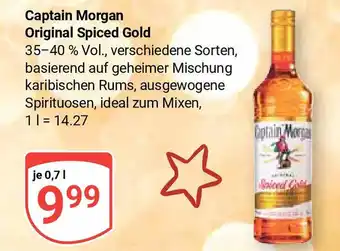 Globus Captain Morgan Original Spiced Gold je 0,7 L Angebot