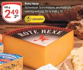 Globus Rote Hexe Schweizer Schnittkäse, aromatisch, rahmig-würzig, 55 % Fett i. Tr. 100 g Angebot