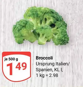 Globus Broccoli Ursprung Italien/ Spanien, KL I, je 500 g Angebot