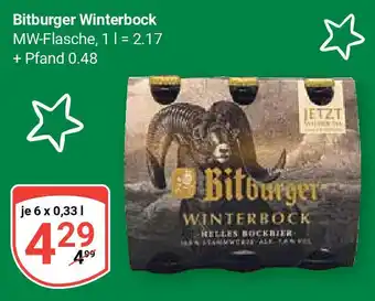 Globus Bitburger Winterbock je 6 x 0,33 L Angebot