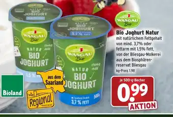 Wasgau Wasgau Bio Joghurt Natur 500g Becher Angebot