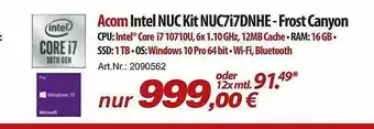 ACom PC Acom Intel Nuc Kit Nuc7i7DNHE-frost Canyon Angebot