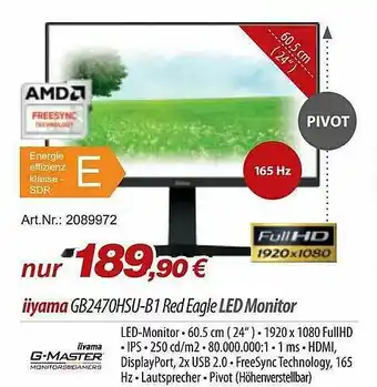 ACom PC Iiyama GB2470HSU-B1 Red Eagle Led Monitor Angebot