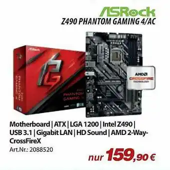 ACom PC Asrock Z490 Phantom Gaming 4-ac Angebot