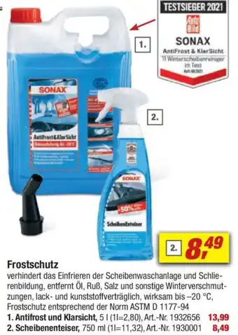 toom Baumarkt SONAX Frostschutz Angebot