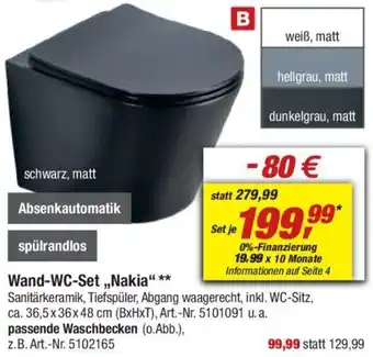 toom Baumarkt Wand-WC-Set ,,Nakia" Angebot