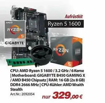 ACom PC Gigabyte Ryzen 5 1600 Angebot