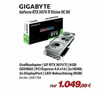 ACom PC Gigabyte Geforce Rtx 3070 Ti Vision Oc 8g Angebot