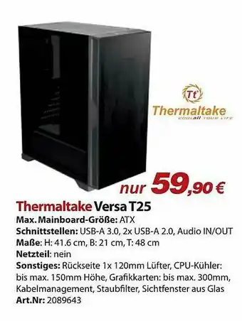 ACom PC Thermaltake Versa T25 Angebot