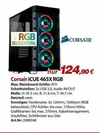 ACom PC Corsair Icue 465x Rgb Angebot