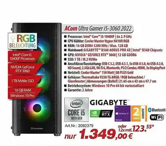 ACom PC Acom Ultra Gamer I5-3060 2022 Angebot