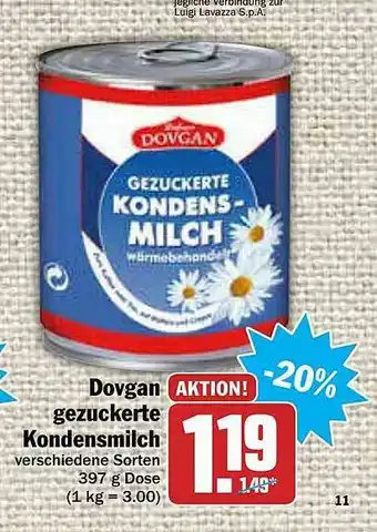 AEZ Dovgan Gezuckerte Kondensmilch Verschiedene Sorten Angebot