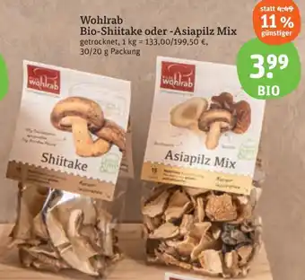 basic Wohlrab Bio-Shiitake oder Asiapilz Mix 30/20 g Packung Angebot