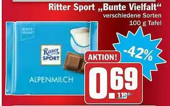 AEZ Ritter Sport „bunte Vielfalt” Verschiedene Sorten Angebot