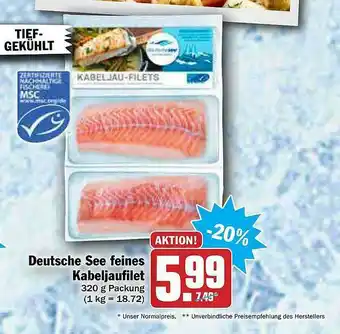 AEZ Deutsche See Feines Kabeljaufilet Angebot