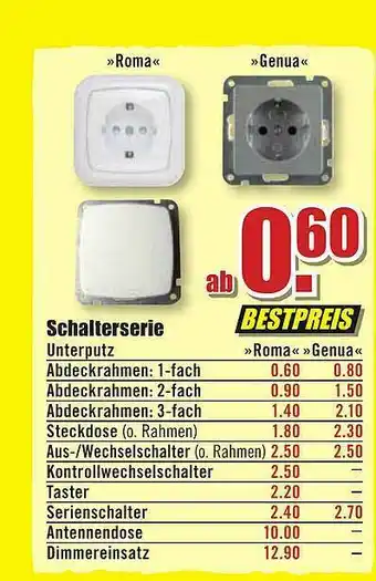 B1 Discount Baumarkt Schalterserie Angebot