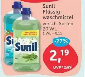 Budni Sunil Flüssig Waschmittel Angebot