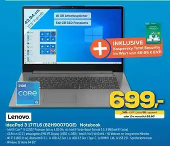 Euronics XXL Lenovo Ideapad 3 17itl6 (82h9007qge) Notebook Angebot