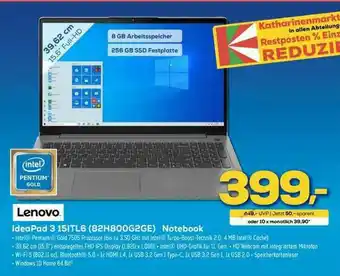 Euronics XXL Lenovo Ideapad 3 15itl6 (82h800g2ge) Notebook Angebot