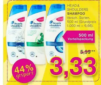 KODi Head & Shoulders Shampoo Versch. Sorten Angebot