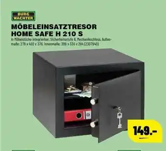 Leitermann Baumarkt Möbeleinstatztresor Home Safe H 210 S Burg Wächter Angebot