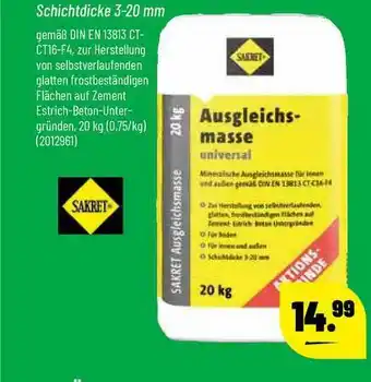 Leitermann Baumarkt Sakret Schichtdicke 3 20 Mm Angebot