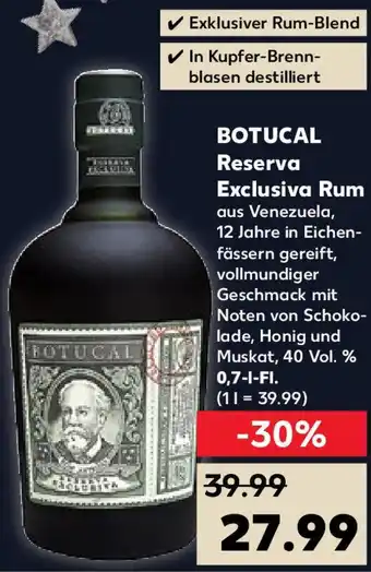 Kaufland BOTUCAL Reserva Exclusiva Rum 0,7 L-Fl. Angebot