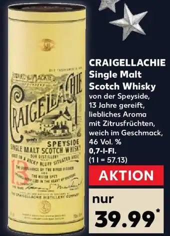 Kaufland CRAIGELLACHIE Single Malt Scotch Whisky 0,7 L-Fl. Angebot