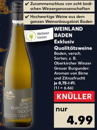 Kaufland WEINLAND BADEN Exklusiv Qualitätsweine 0,75 L-Fl. Angebot