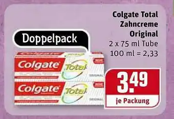 REWE Colgate Total Zahncreme Original Angebot