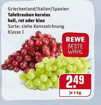 REWE Tafeltrauben Kernlos Hell, Rot Oder Blau Angebot