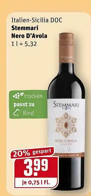 REWE Stemmari Nero D'avola Angebot