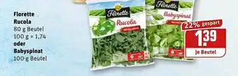 REWE Florette Rucola Oder Babyspinat Angebot