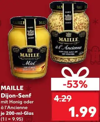 Kaufland MAILLE Dijon-Senf 200 ml Glas Angebot