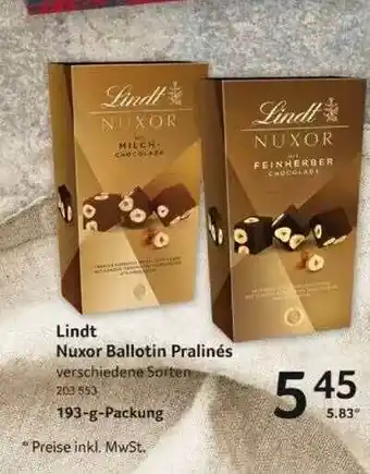 Selgros Lindt Nuxor Ballotin Pralinés Angebot